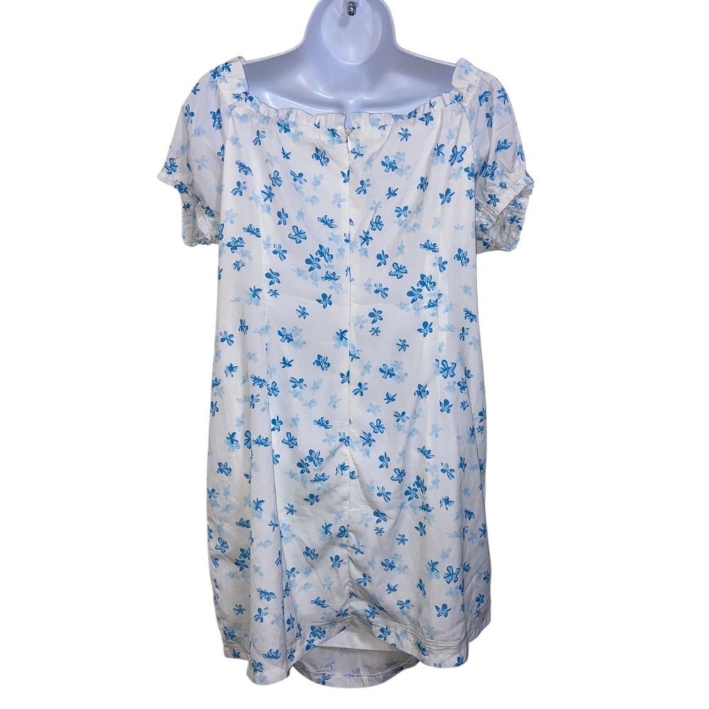 Princess Polly Floral Puff Sleeve Tie Front Mini Dress Cottagecore Coquette 12 - Picture 4 of 12